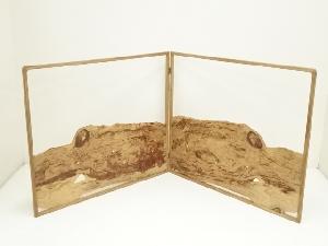 木製波千鳥風炉先屏風